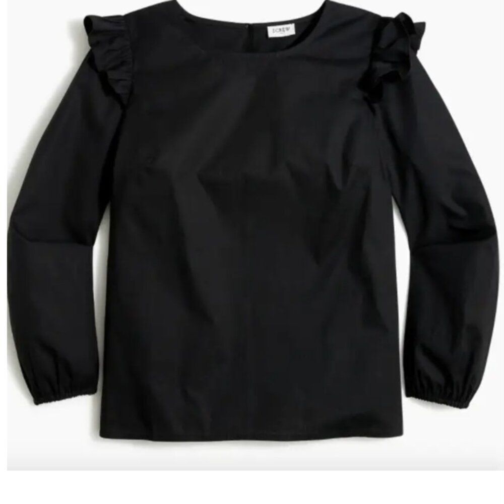 J.Crew Factory Cotton Poplin Top with Ruffles – Size M - NWT